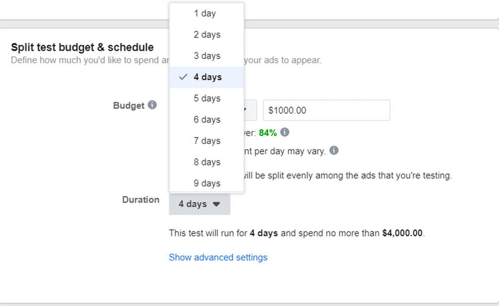 A/B testing duration