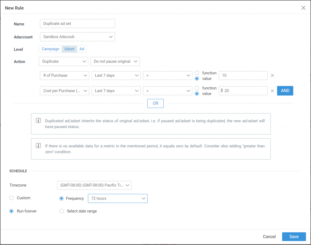 Duplicate Automated Rule