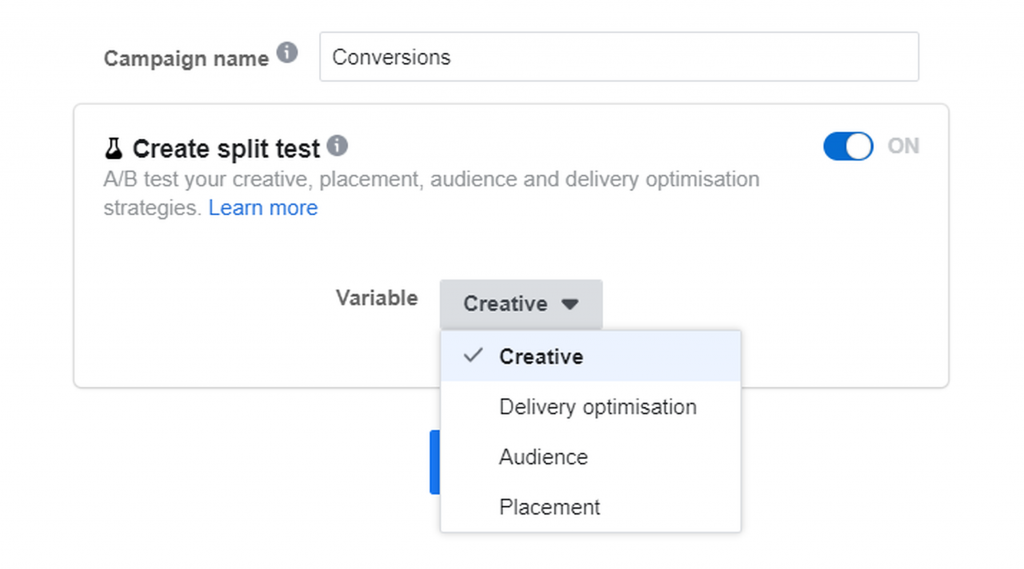 Create Split Test